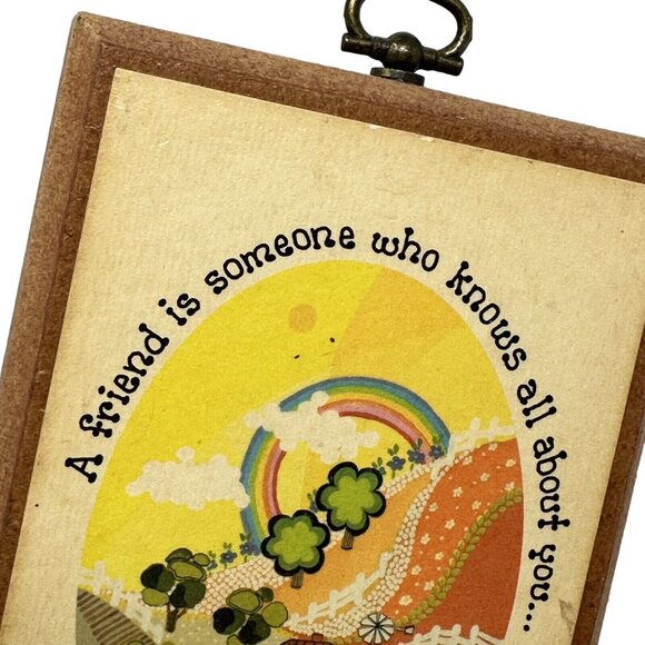 Roberta McDowell Rainbow Farm Art Wooden Wall Plaque Small 6 x 4 In Cottagecore - Picture 6 of 8